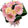 букет из кремовых роз и розовых гербер. Латвия