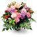 Вероника. В этом нежном букете розово-сиреневой гаммы сочетаются розы, гвоздики, альстромерии и хризантемы.. Латвия