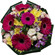 Румба. Плотный, насыщенный круглый букет из гербер, хризантемам, кустовых роз и альстромерий.. Латвия