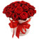красные розы в шляпной коробке. Латвия